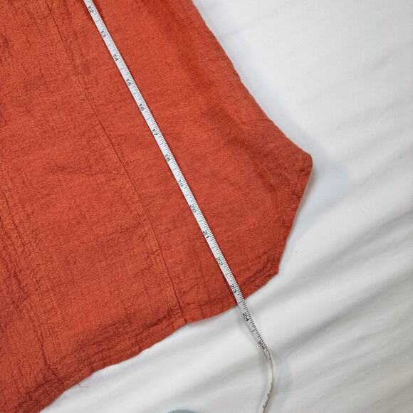 Q’neel Textured Sleeveless Blouse Orange Women's 4 EU 34 Lagenlook Rustic Barn - Picture 4 of 10
